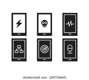 mobile phone and user interface icons set