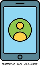 Mobile phone user Isolated Vector icon which can easily modify or edit