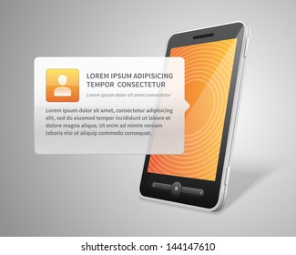Mobile phone and user profile icon vector backgroud