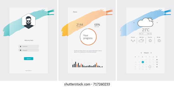 Mobile phone UX UI App Vector illustration