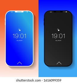 Mobile phone vector. Abstract smart  phone. Communication. Smartphone vector template. Modern technology. Black and white vector mobile phones. Cellphone mockup. Mobile phone vector mockup. UI. UX.