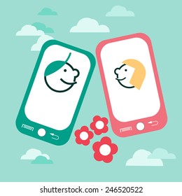 Mobile phone vector art illustration design