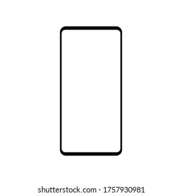 vector de teléfono móvil con pantalla blanca en blanco aislada en fondo blanco