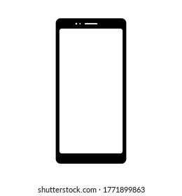 mobile phone vector with blank white screen isolated on white background