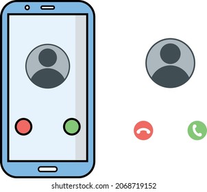 Vector De Teléfono Móvil, Ilustración Del Vector De Llamadas Aislada En Fondo Blanco. 