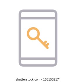 mobile phone vector color line icon 