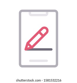 mobile phone vector color line icon 
