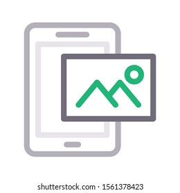 mobile phone vector colour line icon 