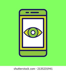 vector de teléfono móvil con ojo de concepto