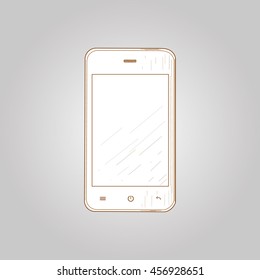 Mobile phone, vector drawing