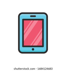 Mobile Phone Vector filled outline icon style illustration.