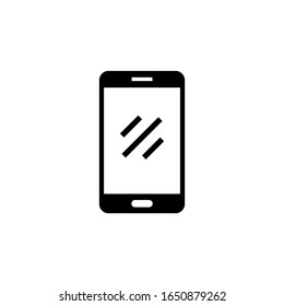 Mobile phone vector icon in black solid style isolated on white background