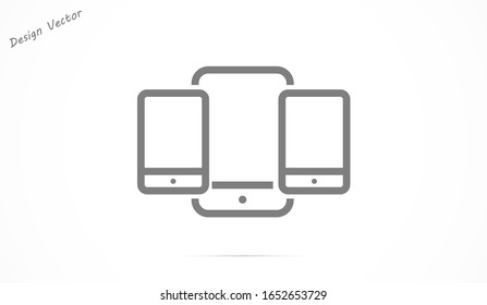 Design-Vorlage für die Vektorillustration von Mobiltelefonen. Vektorillustration EPS10 Telefone Icon Design Vorlage. Vektorillustration Symbol EPS10 Smartphone Symbol. Einfache Vektorillustration auf weißem Hintergrund  