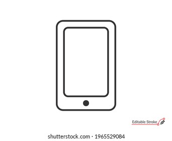 Mobile phone vector icon with editable stroke
