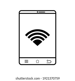 
mobile phone vector icon with internet network