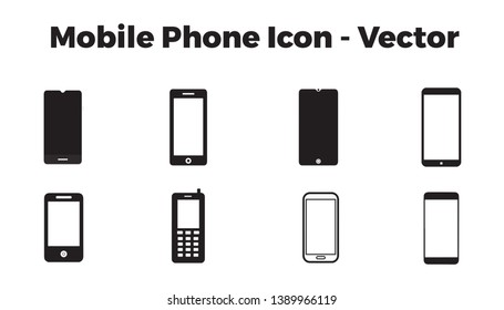 mobile phone vector icon set