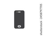 Mobile phone vector icon. Smartphone filled flat sign for mobile concept and web design. Cellphone glyph icon. Telephone symbol, logo illustration. Vector graphics