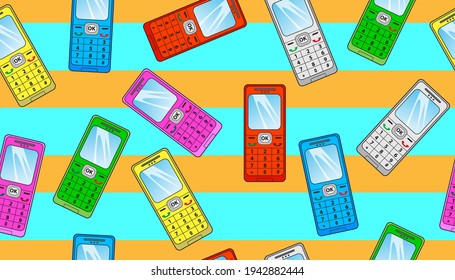 Fondo de la ilustración vectorial del teléfono móvil.
Vista superior