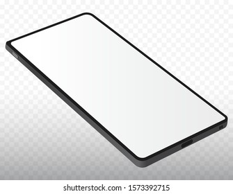 Mobile Phone Vector Illustration With Blank Screen and Transparent Background. svg