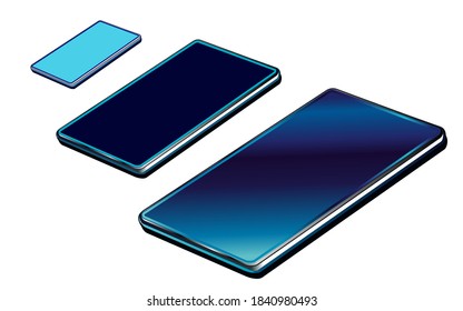 Ilustración vectorial de los pasos rectangulares de forma azul oscuro.
