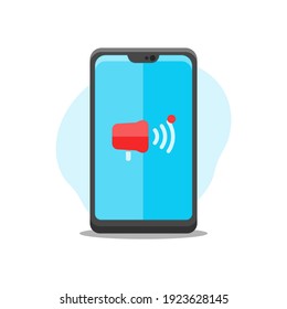 Eine Handy-Vektorgrafik mit mobilen Marketing-App-Vektorgrafik-Elementen