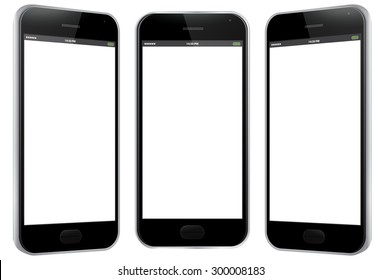 Mobile Phone Vector Illustration with different views.