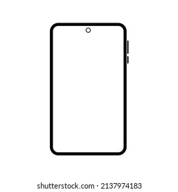 ilustración vectorial de teléfono móvil aislada en fondo blanco. Icono de Smartphone estilo plano.