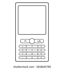 ilustración vectorial de teléfono móvil, aislado en fondo blanco para la educación, vista superior