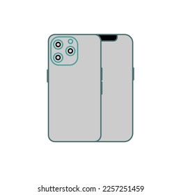 mobile phone vector Isolated on White Background.mobile phone isolated, realistic vector illustration.High quality realistic trendy no frame smartphone with blank white screen.