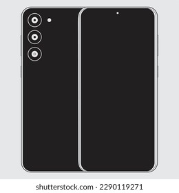 Mobile phone vector with isolated on white background