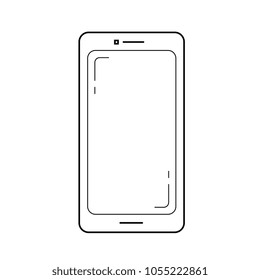 Mobile phone vector line icon isolated on white background. Smart phone line icon for infographic, website or app.