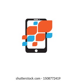 Mobile phone vector logo design template
