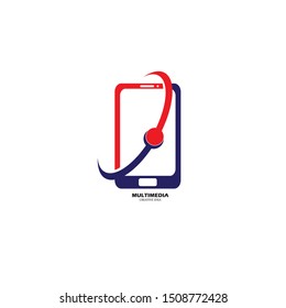 Mobile phone vector logo design template
