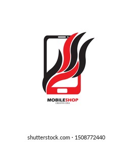 Mobile phone vector logo design template
