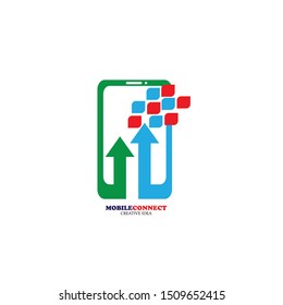 Mobile phone vector logo design template
