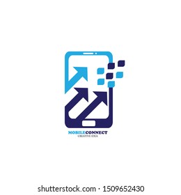 Mobile phone vector logo design template
