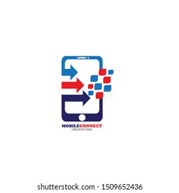 Mobile phone vector logo design template
