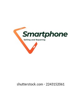 Mobile phone vector logo template concept illustration. Smartphone creative sign. Cellphone symbol or Tablet PC icon. Design element. 