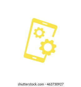 Mobile phone vector logo template concept illustration. Smartphone creative sign. Modern technology. Mobile Design element.