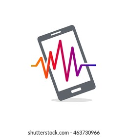 Mobile phone vector logo template concept illustration. Smartphone creative sign. Modern technology. Mobile Design element.