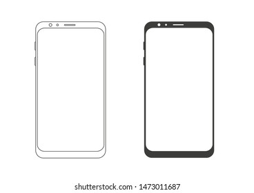 Mobile phone vector .phone mockup with blank screen. 