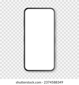 Parodia vectorial de teléfono móvil. Teléfono inteligente en blanco aislado.