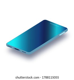 Mobile Phone Vector Mockup With Perspective Views. Smart phone screens Isolated on white Background. vector illustration.