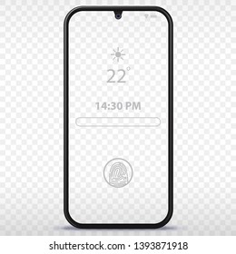 Mobile Phone Vector Mockup With Transparent Screen