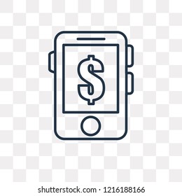 Mobile phone vector outline icon isolated on transparent background, high quality linear Mobile phone transparency concept can be used web and mobile