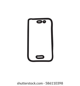 Mobile phone vector sketch icon isolated on background. Hand drawn Mobile phone icon. Mobile phone sketch icon for infographic, website or app.