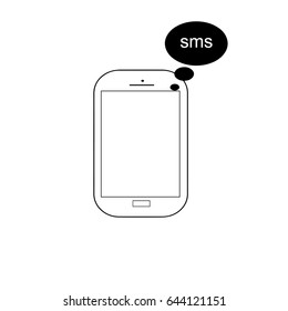 mobile phone vector with sms - message icon