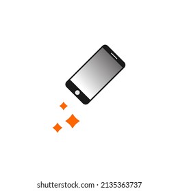 mobile phone vector with sparks
