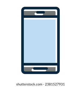 Mobile Phone Vector Thick Line Filled Dark Colors Icons For Personal And Commercial Use.
