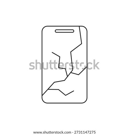Mobile phone with vertical broken screen outline style